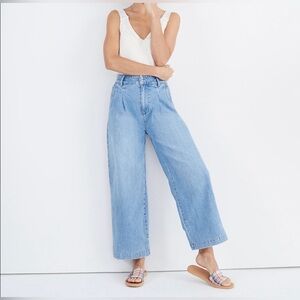 Madewell Pleated Wide-Leg Jeans in Kinnon Wash 12